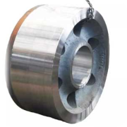 Heavy-duty kiln support roller for smooth rotary kiln operation in cement manufacturing.