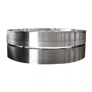 Heavy-duty rotary kiln tyre riding ring for cement kiln support and rotation.