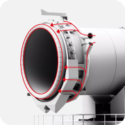 Rotary kiln seal system for efficient heat retention and gas sealing in cement production.